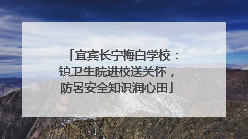 宜宾长宁梅白学校：镇卫生院进校送关怀，防暑安全知识润心田