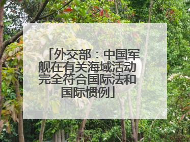 外交部：中国军舰在有关海域活动完全符合国际法和国际惯例