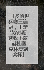 多哈世乒赛三连冠，王楚钦/孙颖莎收下兹·赫杜塞克杯复刻奖杯