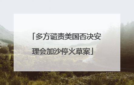 多方谴责美国否决安理会加沙停火草案