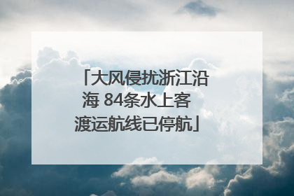 大风侵扰浙江沿海 84条水上客渡运航线已停航