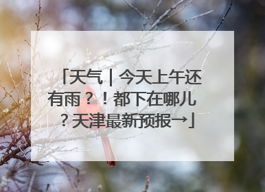 天气｜今天上午还有雨？！都下在哪儿？天津最新预报→