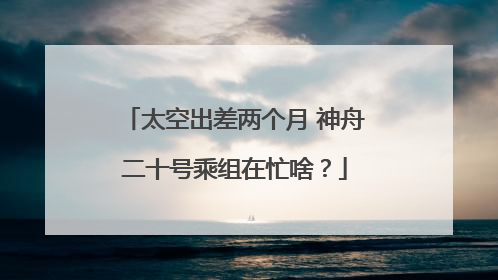 太空出差两个月 神舟二十号乘组在忙啥？