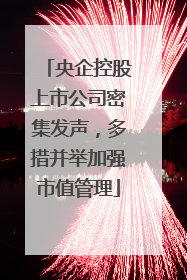央企控股上市公司密集发声，多措并举加强市值管理