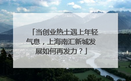 当创业热土遇上年轻气息，上海南汇新城发展如何再发力？