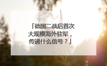 德国二战后首次大规模海外驻军，传递什么信号？