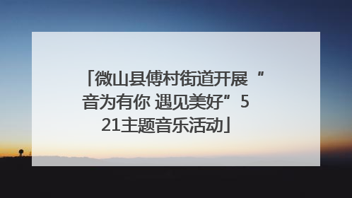 微山县傅村街道开展“音为有你 遇见美好”521主题音乐活动