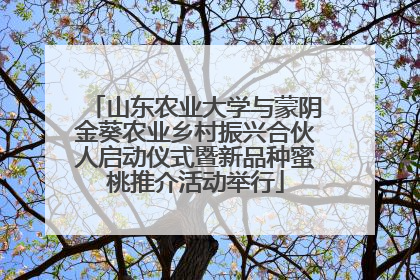 山东农业大学与蒙阴金葵农业乡村振兴合伙人启动仪式暨新品种蜜桃推介活动举行