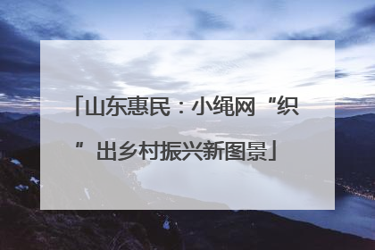 山东惠民：小绳网“织”出乡村振兴新图景