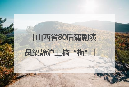 山西省80后蒲剧演员梁静沪上摘“梅”