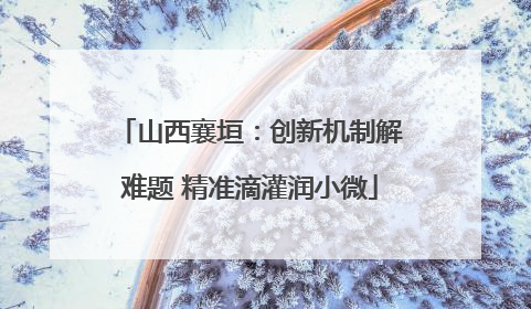 山西襄垣：创新机制解难题 精准滴灌润小微