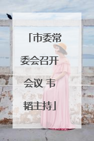 市委常委会召开会议 韦韬主持