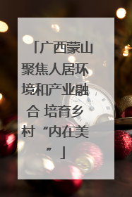 广西蒙山聚焦人居环境和产业融合 培育乡村“内在美”