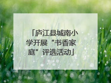 庐江县城南小学开展“书香家庭”评选活动