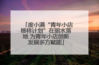 度小满“青年小店榜样计划”在丽水落地 为青年小店创新发展多方赋能