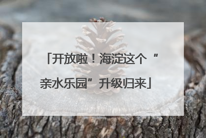 开放啦！海淀这个“亲水乐园”升级归来
