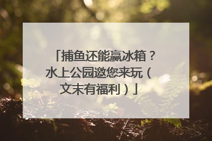 捕鱼还能赢冰箱？水上公园邀您来玩（文末有福利）