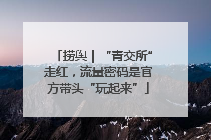 捞舆｜“青交所”走红，流量密码是官方带头“玩起来”