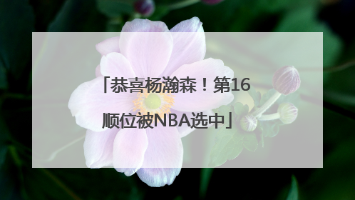 恭喜杨瀚森！第16顺位被NBA选中