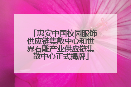 惠安中国校园服饰供应链集散中心和世界石雕产业供应链集散中心正式揭牌