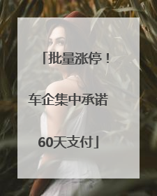 批量涨停！车企集中承诺60天支付