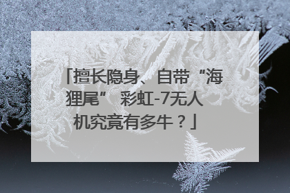 擅长隐身、自带“海狸尾” 彩虹-7无人机究竟有多牛？