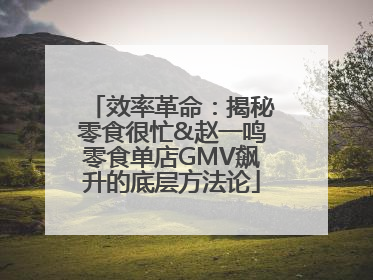 效率革命：揭秘零食很忙&赵一鸣零食单店GMV飙升的底层方法论