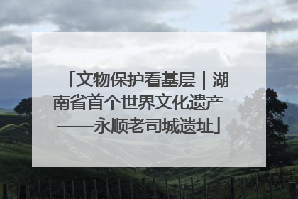 文物保护看基层｜湖南省首个世界文化遗产——永顺老司城遗址