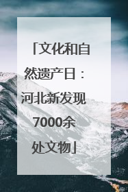 文化和自然遗产日：河北新发现7000余处文物