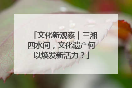 文化新观察｜三湘四水间，文化遗产何以焕发新活力？