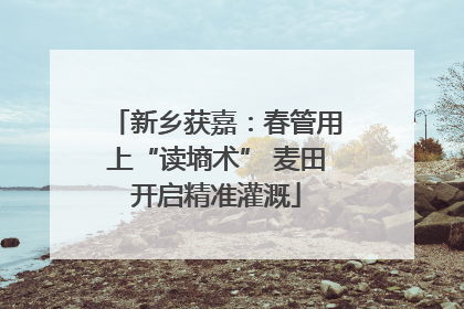 新乡获嘉：春管用上“读墒术” 麦田开启精准灌溉
