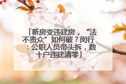 新房变违建房，“法不责众”如何破？闵行：公职人员带头拆，数十户违建清零