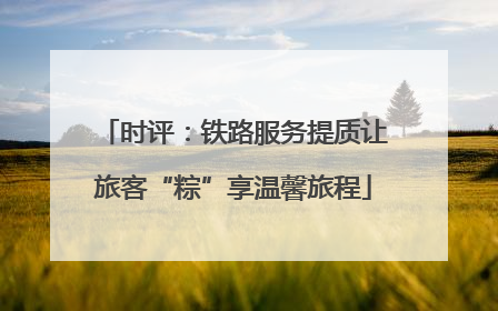 时评：铁路服务提质让旅客“粽”享温馨旅程