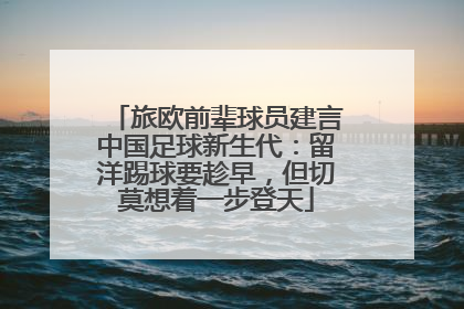 旅欧前辈球员建言中国足球新生代：留洋踢球要趁早，但切莫想着一步登天