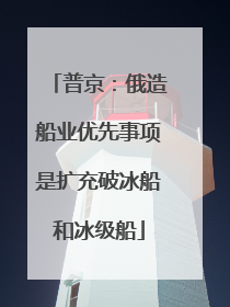 普京：俄造船业优先事项是扩充破冰船和冰级船