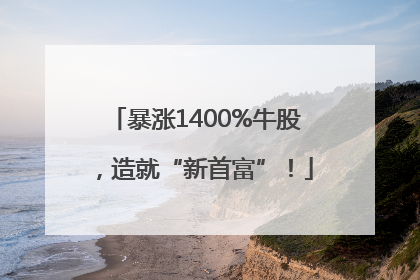 暴涨1400%牛股，造就“新首富”！
