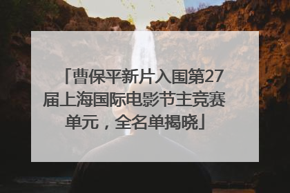 曹保平新片入围第27届上海国际电影节主竞赛单元，全名单揭晓