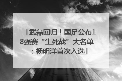 武磊回归！国足公布18强赛“生死战”大名单：杨明洋首次入选