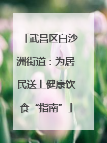 武昌区白沙洲街道：为居民送上健康饮食“指南”