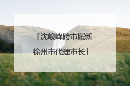 沈峻峰跨市履新徐州市代理市长