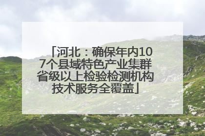河北：确保年内107个县域特色产业集群省级以上检验检测机构技术服务全覆盖