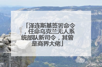 泽连斯基签署命令，任命乌克兰无人系统部队新司令，其曾是商界大佬