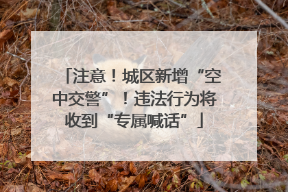 注意！城区新增“空中交警”！违法行为将收到“专属喊话”