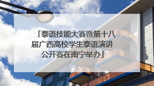 泰语技能大赛暨第十八届广西高校学生泰语演讲公开赛在南宁举办