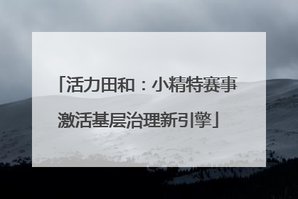 活力田和：小精特赛事激活基层治理新引擎