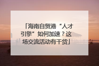 海南自贸港“人才引擎”如何加速？这场交流活动有干货