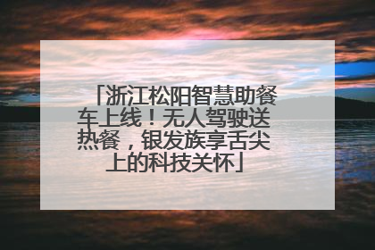 浙江松阳智慧助餐车上线！无人驾驶送热餐，银发族享舌尖上的科技关怀