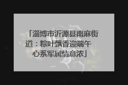 淄博市沂源县南麻街道：粽叶飘香迎端午 心系军属情意浓
