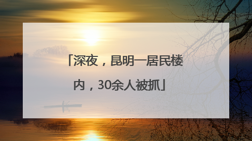 深夜，昆明一居民楼内，30余人被抓