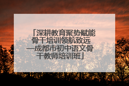 深耕教育聚势赋能 骨干培训领航致远—成都市初中语文骨干教师培训班